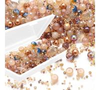 Set di perline per bracciali - Set di perline marittime da infilare con stelle marine e perle di pesce, mix di perline di vetro per gioielli fai da te, braccialetti fai da te per adulti, set fai da te