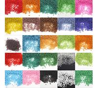 Set di perline per fai da te, ricami e decorazioni, in stile rocaille, in 75 colori, perline da 2 mm, in vetro, 1,5 kg, rotonde, 100.000 pezzi