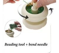 Set di perline rotanti manuale, ciotola per perline in plastica, strumento per perline senza elettricità, adatto per la creazione di perline, la realizzazione di braccialetti, compatibile con vari sti