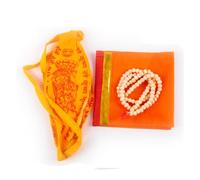 Set di perline Tulsi al basilico sacro Jaap Mala e 2 borse Japa Mala Gomukhi Japa Bag Jholi Preghiera Chanting or Storing Bag Combo di 3 articoli Pooja per la meditazione quotidiana Mantra Jaap e