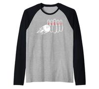 Set di perni Bianchi del Gioco di Bowling Design della Maglia con Maniche Raglan