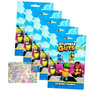 Set di personaggi da collezione 3D Stumble Guys, serie 5, cromati, a scelta + esclusivo biglietto di compleanno (5 sacchetti)