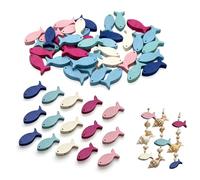 Set di pesci in legno, 100 pezzi, creativi, decorazione da spargere per la tavola, battesimo, comunione, cresima e cresima, pesci decorativi perfetti per occasioni festive