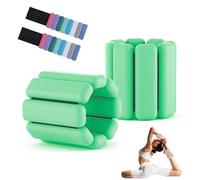 Set di peso del polso e caviglia regolabili, specifica unisex 2LB, attrezzatura di addestramento al braccio di silicone e alle gambe. Adatto a yoga, danza, esercizio aerob EmeraldGreen Eachpair1pound