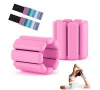 Set di peso del polso e caviglia regolabili, specifica unisex 2LB, attrezzatura di addestramento al braccio di silicone e alle gambe. Adatto a yoga, danza, esercizio aerobico, cor Pink Eachpair1pound