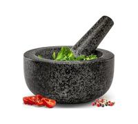 Set di pestello e mortaio, pietra naturale solida di alta qualità, essenziale per gli elementi essenziali della cucina e le creazioni culinarie, design durevole ed elegante di Zuvo