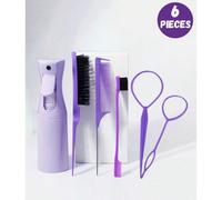 Set di pettine e flacone spray per bambini (7 pezzi/6 pezzi, 200 ml/6,8 oz) - Include flacone spray a nebulizzazione continua fine, pettine divertente, pettine a coda e pettine per la linea dei capell
