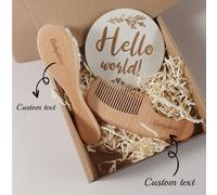 Set di pettine e spazzola per capelli personalizzato con nome del bambino, set regalo per la crescita del neonato, multifunzionale, decorativo, con lettera, elegante, moderno, colorato, carino, adorab
