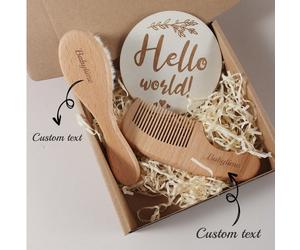 Set di pettine e spazzola per capelli personalizzato con nome del bambino, set regalo per la crescita del neonato, multifunzionale, decorativo, con lettera, elegante, moderno, colorato, carino, adorab