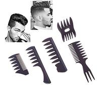 Set di pettine per capelli Pettine per parrucchiere Salon Barber 5 pezzi Spazzola per capelli professionale Taglio di capelli da parrucchiere retrò Accessorio per Uomo Ragazzo Gentiluomo