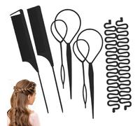 Set di pettine per intrecciare i capelli, 24 x 8 cm, per trecce francesi con design confortevole, stile semplice di bellezza, per saloni, feste, scuola, forte accessorio per la cura dei capelli