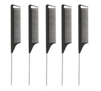 Set di pettini a coda di topo STUDIO LIMITED - 5 pezzi con punte in acciaio inossidabile e pettini per rigatura, antistatici, per una facile rigatura.