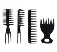 Set Di Pettini Da Barbiere Da Uomo In 4 Pezzi, Pettine Antistatico A Denti Larghi, Da Uomo, Adatto Per Saloni E Uso Domestico.