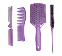 Set di pettini da donna, pettine per massaggio dei capelli viola con design dentato, innovativo, pieghevole, portatile, per acconciare i capelli, pettine stuzzicante per parrucchieri domestici