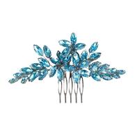 Set di pettini per capelli con strass in 14 colori - Copricapo da sposa fatti a mano, include rosso vino(Link blue)