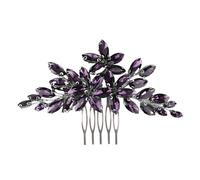 Set di pettini per capelli con strass in 14 colori - Copricapo da sposa fatti a mano, include rosso vino(Dark purple)