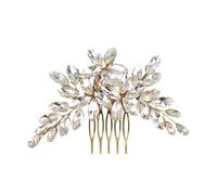 Set di pettini per capelli con strass in 14 colori - Copricapo da sposa fatti a mano, include rosso vino(Gold)