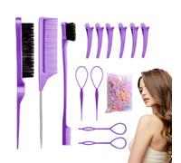 Set di pettini per capelli,cricchetto | Pettini districanti portatili per capelli Set per donne e ragazze Treccia e volume salone casa viaggio