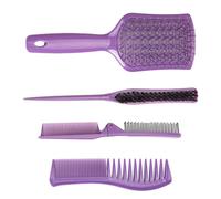 Set di pettini per capelli, set di pettini professionali da parrucchiere, 4 pezzi, con design unico dei denti, strumento pieghevole portatile per la cura dei capelli, pettine per massaggio del cuoio