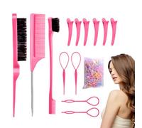 Set di Pettini,Spazzola Con Setole Per Acconciature All Indietro | Accessorio Portatile di Piccole Dimensioni per Sdrucigliare, Volume, Divisione e Intreccio per Styling, Viaggio e Uso Quotidiano