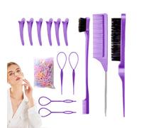 Set di pettini, spazzola per coda - pettine districante portatile per creare volume separazione per styling viaggio uso quotidiano