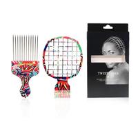 Set di pettini Twist It Up, da uomo, con spirali intrecciate, per capelli naturali e ricci
