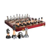 Set di pezzi degli scacchi in metallo elettrolitico di alta qualità | Scacchiera pieghevole, gioco intellettuale for adulti e collezionisti scacchi