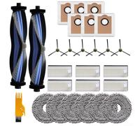Set di pezzi di ricambio adatto per aspirapolvere robot Lefant M3 Max, include 2 spazzole principali, 6 filtri HEPA, 6 sacchetti per la polvere, 6 panni mocio, 6 spazzole laterali