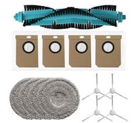 Set di pezzi di ricambio adatto per Cecotec per Conga 15090 16090 AI SpinArm Home&Wash Robot Aspirapolvere, Spazzola principale, Spazzole laterali, Panni per mocio, Confezione da 4 sacchetti da 3,3 L