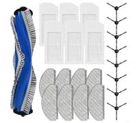 Set di pezzi di ricambio per Bosch BCRC1W BCRD1W BCRC2W BCRD2W con spazzola principale, filtri laterali, panni in nylon, plastica, microfibra, rimozione della polvere, peli di animali, angoli, pulizia