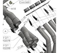 Set di pezzi di ricambio per flangia di scarico LeoVince sistema di scarico SMF154, acciaio inossidabile, 5 mm