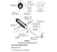 Set di pezzi di ricambio per silenziatore posteriore LeoVince S10443, nero
