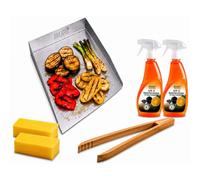 Set di piastre da 30 x 20 cm, con bordo per servire, compatibile con Rösle Epicflame