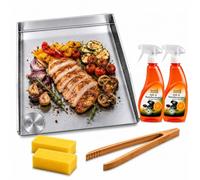Set di piastre da 30 x 40 cm, con bordo per servire, compatibile con Rösle BLAZEFLAME