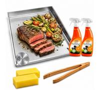 Set di piastre da 30 x 40 cm, con scarico del grasso, compatibile con Rösle BLAZEFLAME