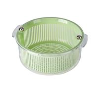Set di piastre da cucina, cestino a doppio strato di scarico di verdura di verdura che lava il cestino in plastica BPA e cesto di lavaggio per verdure per la pulizia della pulizia (Green)