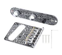 Set Di Piastre Di Controllo Del Volume Per Chitarra Elettrica Con Bridge Inciso Cablaggio Preinstallato In Lega Di Zinco Stile Decorato Adatto A Chitarristi Professionisti E Dilett