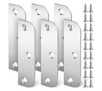 Set di piastre di riempimento per cerniere per porte in acciaio inox, per coprire giunti a tenone e mortasa su telai interni o esterni (argento)