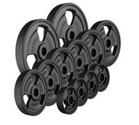 Set pesi in ghisa gommati Tri-Grip con foro ø 31 mm | Set 29 kg / 2 x 5 kg + 6 x 2,5 kg + 4 x 1 kg - Marbo Sport