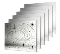 Set di piastre per incisione laser, 30 x 20 cm, in plastica ABS, targhetta personalizzata A4, taglio laser fai da te, interessanti dipinti, targhette di sicurezza, targhetta con nome (6, argento)