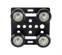 Set di piastre scorrevoli per puleggia e profili in alluminio tipo V, compatibili con guide lineari a V, acciaio inossidabile 65 x 65 (nero)