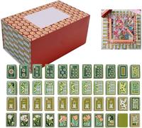 Set di piastrelle Mahjong dipinte a mano, set di piastrelle Mahjong americano, 160 piastrelle acriliche uniche con arte vivace, durevoli e portatili, per amanti del gioco e collezionisti d'arte