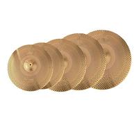 Set Di Piatti 5 Pezzi A Basso Volume Color Oro 14 ''HH + 16 '' + 18 '' Crash + 20 '' Ride Con Borsa Piatti per batteria Cymbal set
