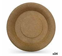 Set di piatti Algon Monouso carta kraft 3 Pezzi 28 cm [24 Unità]