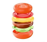 Set di piatti compatti per hamburger a 6 strati per servire senza sforzo, progettati per una facile pulizia e conservazione