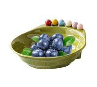 Set di piatti da frutta e forchette, 6 forchette incluse, grande capacità, piatto da frutta per feste, per feste in casa, riunioni di famiglia, tè pomeridiano, piccolo spazio abitativo