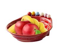 Set di piatti da frutta, vassoio di grande capacità, piatto da portata con 6 forchette, accessorio per feste per riunioni in casa, cene in famiglia, tè, antipasti, elegante organizer per la tavola per