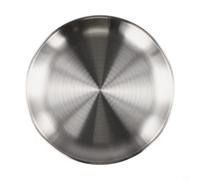 Set di piatti in acciaio inox con forma rotonda per cena, pranzo e colazione, progettati per comodità nella preparazione e nel servizio degli alimenti (20 cm)