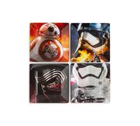 Set Di Piatti In Melamina Di Star Wars - 4 Pezzi - Stormtrooper, Kylo Ren E BB8