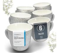 Set di Piatti Moderni per 6 Persone e Tazzine da Caffè alla Moda Ibiza - Servizio di Piatti Elegante e Resistente per Lavastoviglie e Microonde - Pure Living beige chiaro